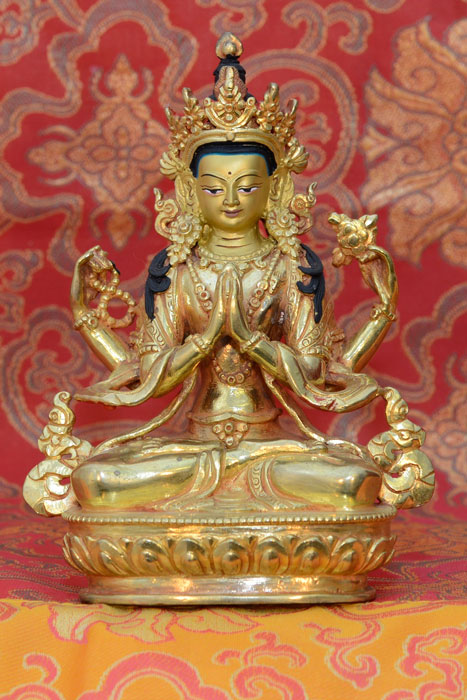 5" Chenrezig Statue, Fully Gilded (Code: KSL2337) 5" Chenrezig Statue, Fully Gilded (Code: KSL2337)