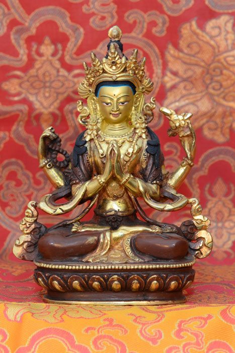 5" Chenrezig Statue, Part Gilded (Code: KSL2342) 5" Chenrezig Statue, Part Gilded (Code: KSL2342)
