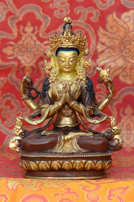 5" Chenrezig Statue, Part Gilded (Code: KSL2346) 5" Chenrezig Statue, Part Gilded (Code: KSL2346)