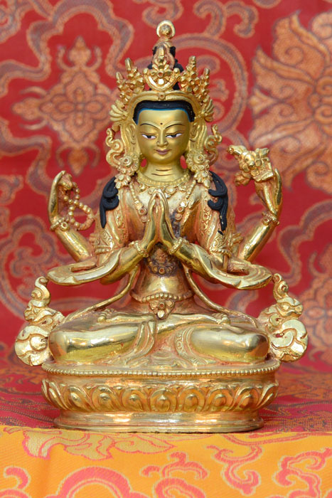 5" Chenrezig Statue, Fully Gilded (Code: KSL2347) 5" Chenrezig Statue, Fully Gilded (Code: KSL2347)